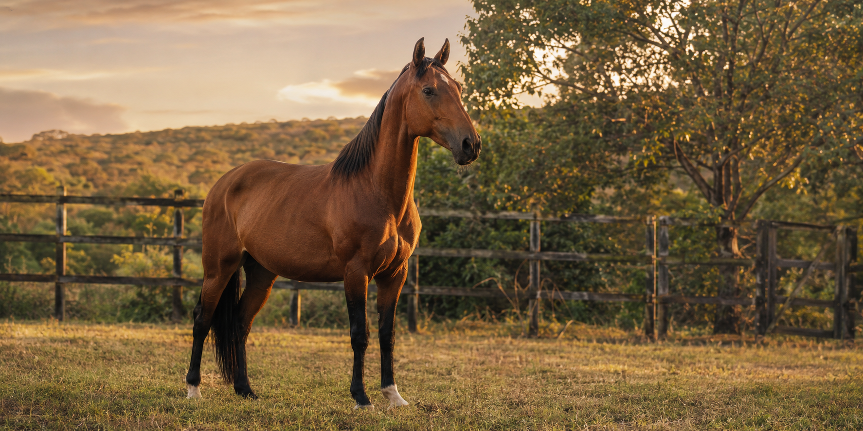 Cavalo Mangalarga Marchador em ambiente rural